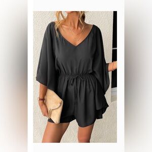 NWT Warm EmbraceAngel Sleeve Drawstring Romper
